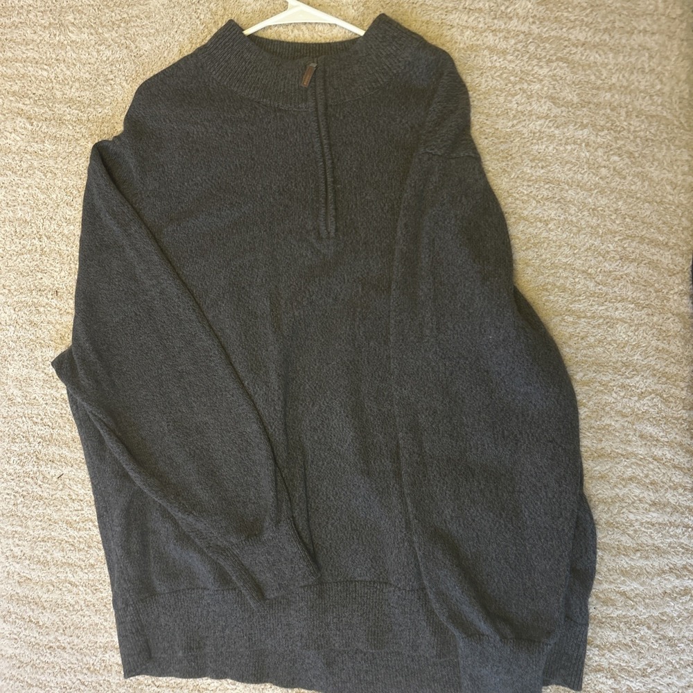 Oak Hill Sweater Men's 4XLT Tall Gray Long Sleeve 1/4 Zip Pullover Casual‎